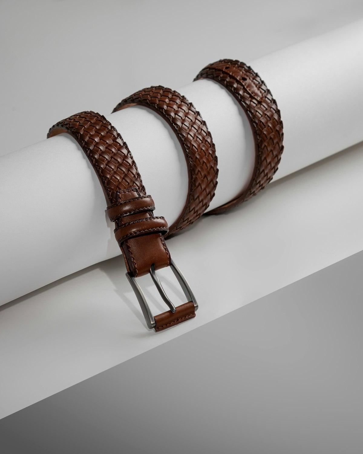 Cintura in Pelle Intrecciata